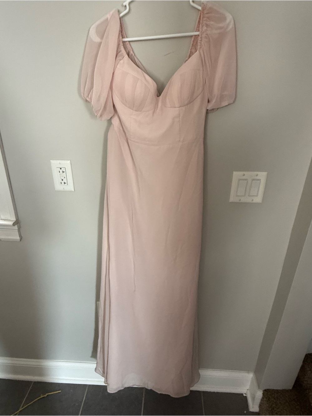 Azazie Blush Pink Barbie Chiffon Maxi Dress